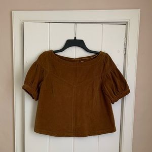 free people brown corduroy top